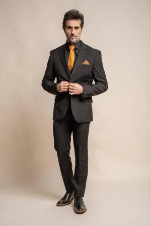 Marco Black Regular Three Piece Suit
