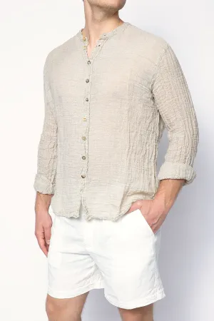 Marco Brushed Linen Shirt in Naturale