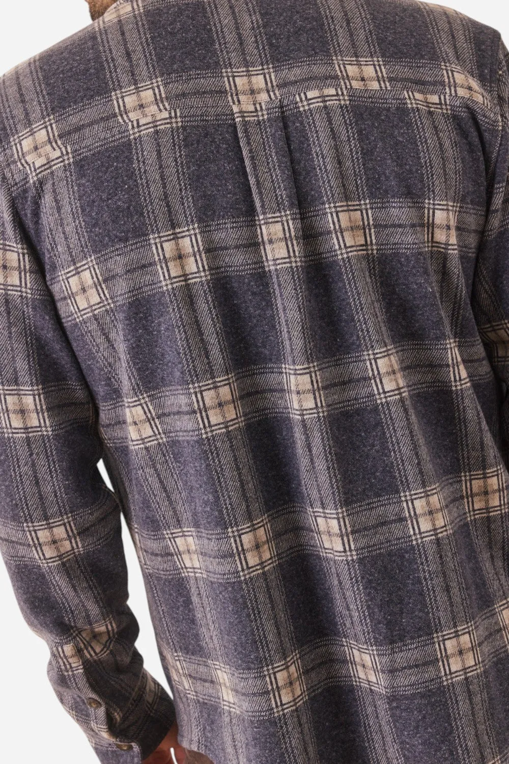 Marine Layer Pacifica Stretch Twill Shirt in Dark Blue Plaid
