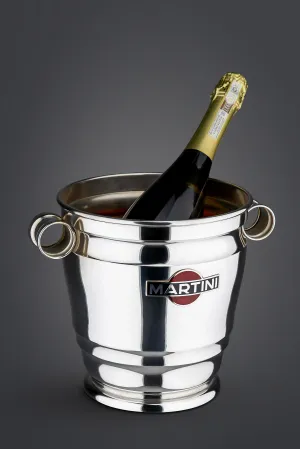 Martini 1960's Silver Plated and Enamel Champagne Cooler