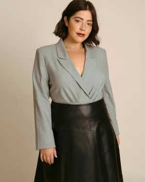 Maryse Blazer Bodysuit | Fumo Grey