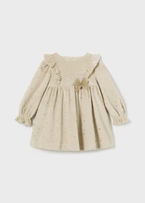 Mayoral 2904 032 - Almond Velvet Dress
