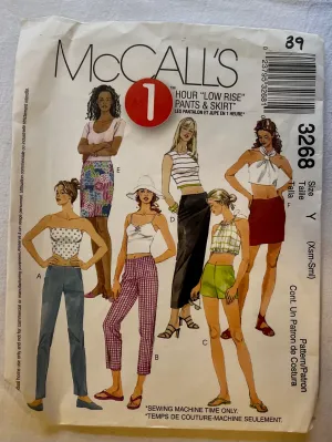 McCall's 1 Hour 3268 CUT Adult Skirt and Pants Size SM