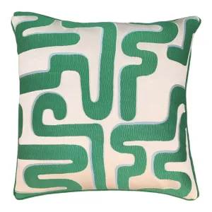 Meander Emerald 50x50cm Piped Cushion