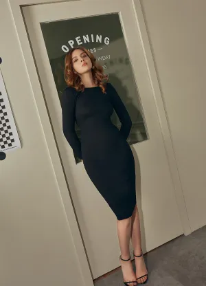 MECALA Women's Fall Knit Bodycon Dress Backless Sexy Dinner Cocktail Dress
