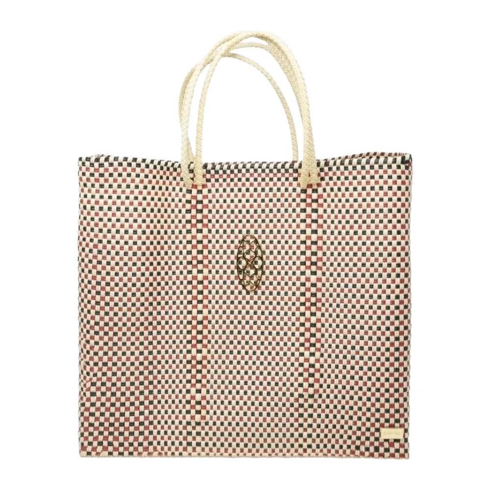 MEDIUM CHECKERED TOTE BAG