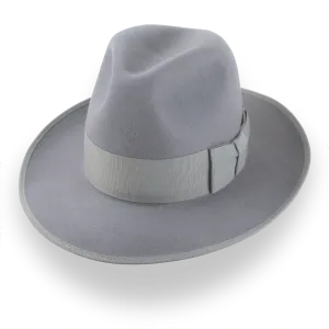 Medium Grey Tall Crown Fedora Hat in Luxurious Rabbit Fur | The Duke