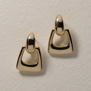 Medley x Dinnara Doorknocker Hoop Stud Earrings in Gold