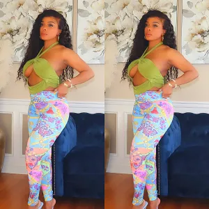 Mel Mix Prints Leggings (thick)