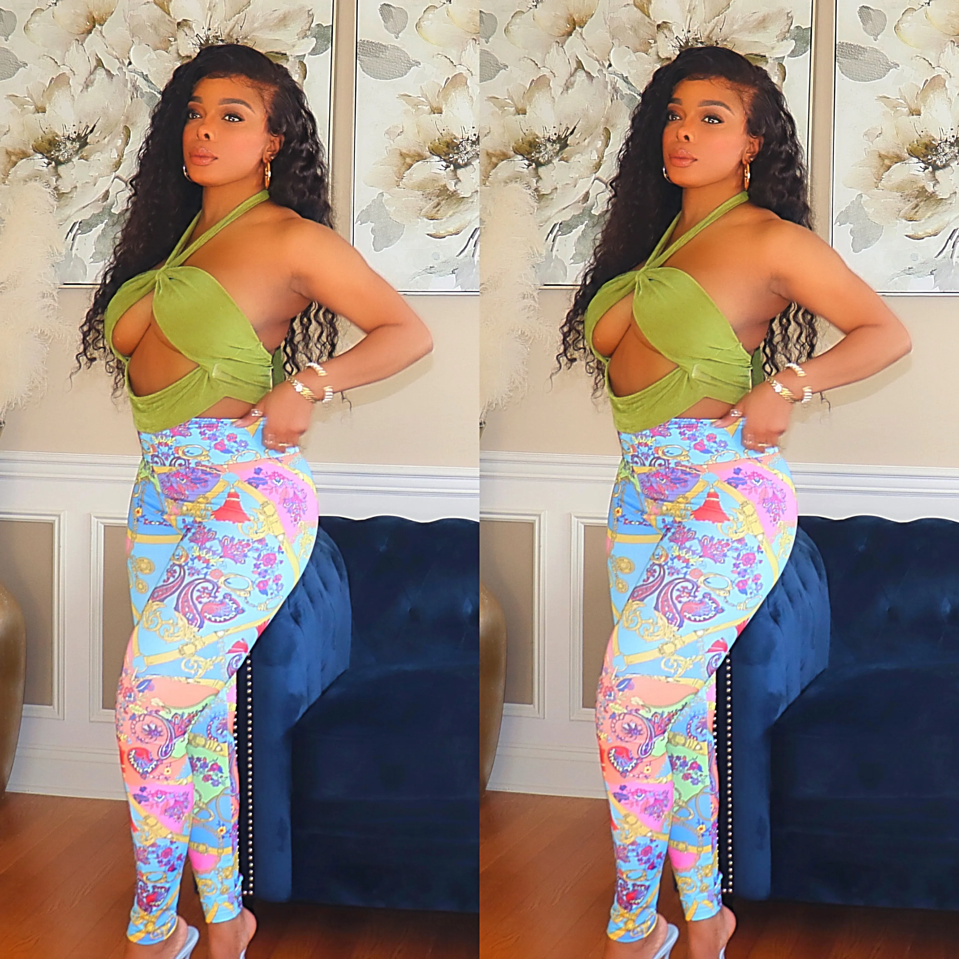 Mel Mix Prints Leggings (thick)