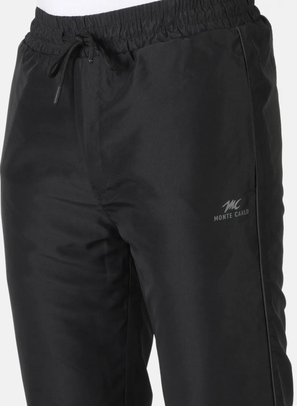 Men Black Plain Winter Lower