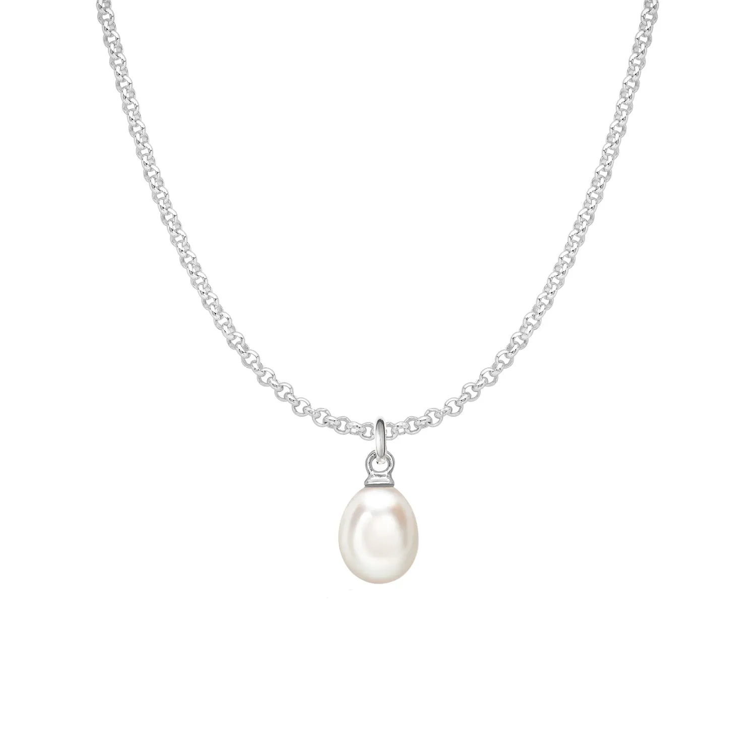 Men's 10mm Oval White Freshwater Pearl Pendant