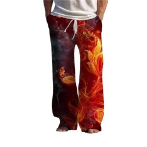 Men's 3D Digital Printing Casual Loose Straight Leg Pants 14955834YY