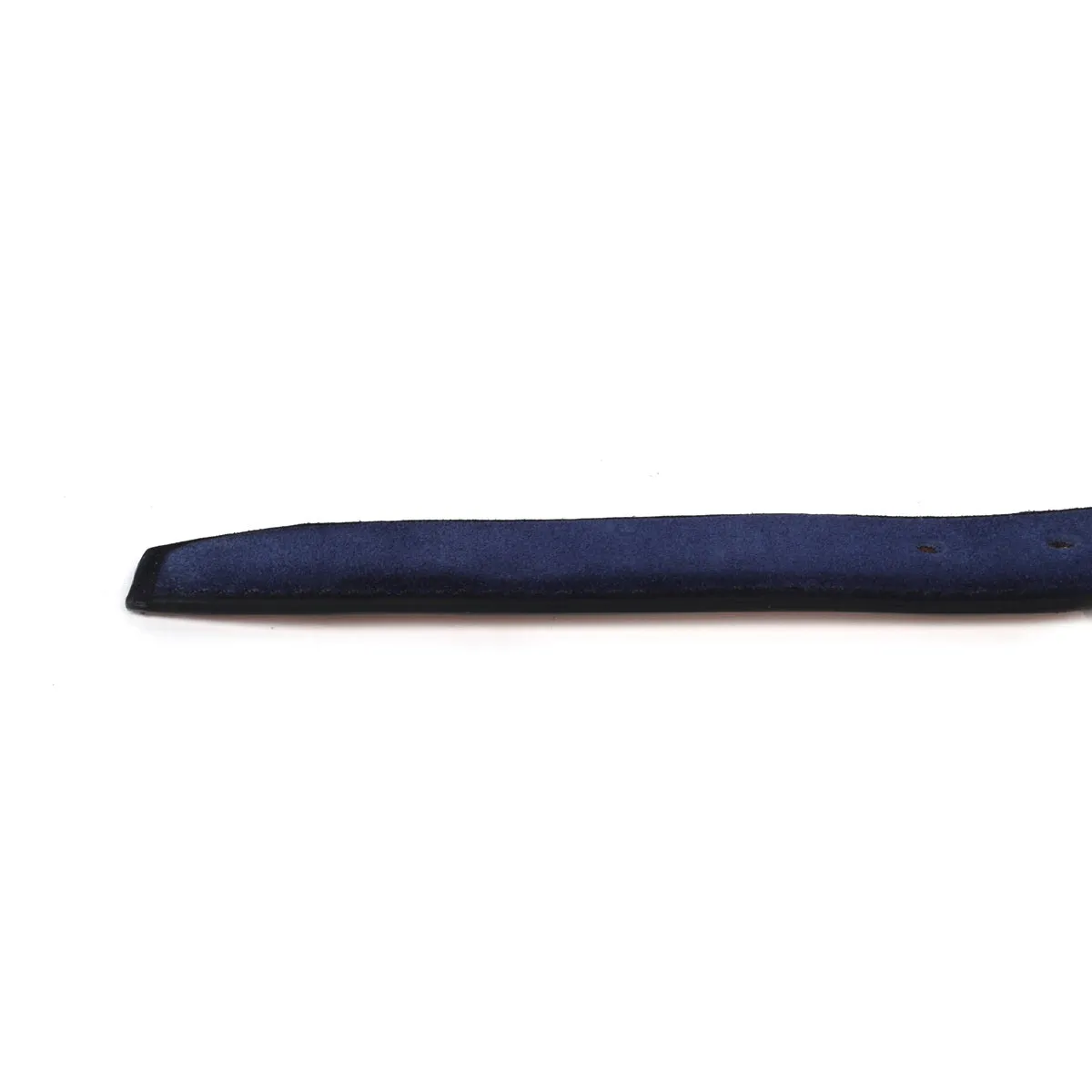 Men's Belt with Mini Lion Blue Suede Leather Oval Shape Buckle