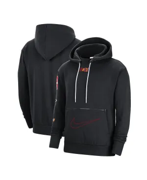 Men's black thick fleece hoodie miami heat 2022/23 city edition courtside Nike black