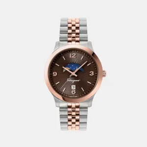 Men's Brown Analog Stainless Steel Watch SFMO00622