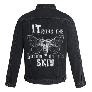 Mens Butterfly Graphic Button Up Denim Jacket