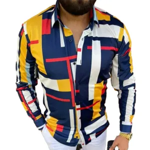 Men's Cool and Comfortable Printed Long Sleeve Shirt 75728174L