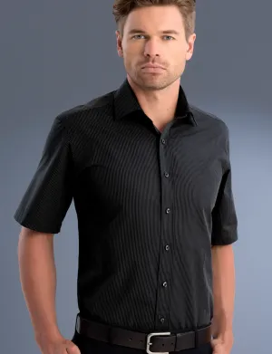 Mens Dark Stripe Charcoal Business Shirt 236