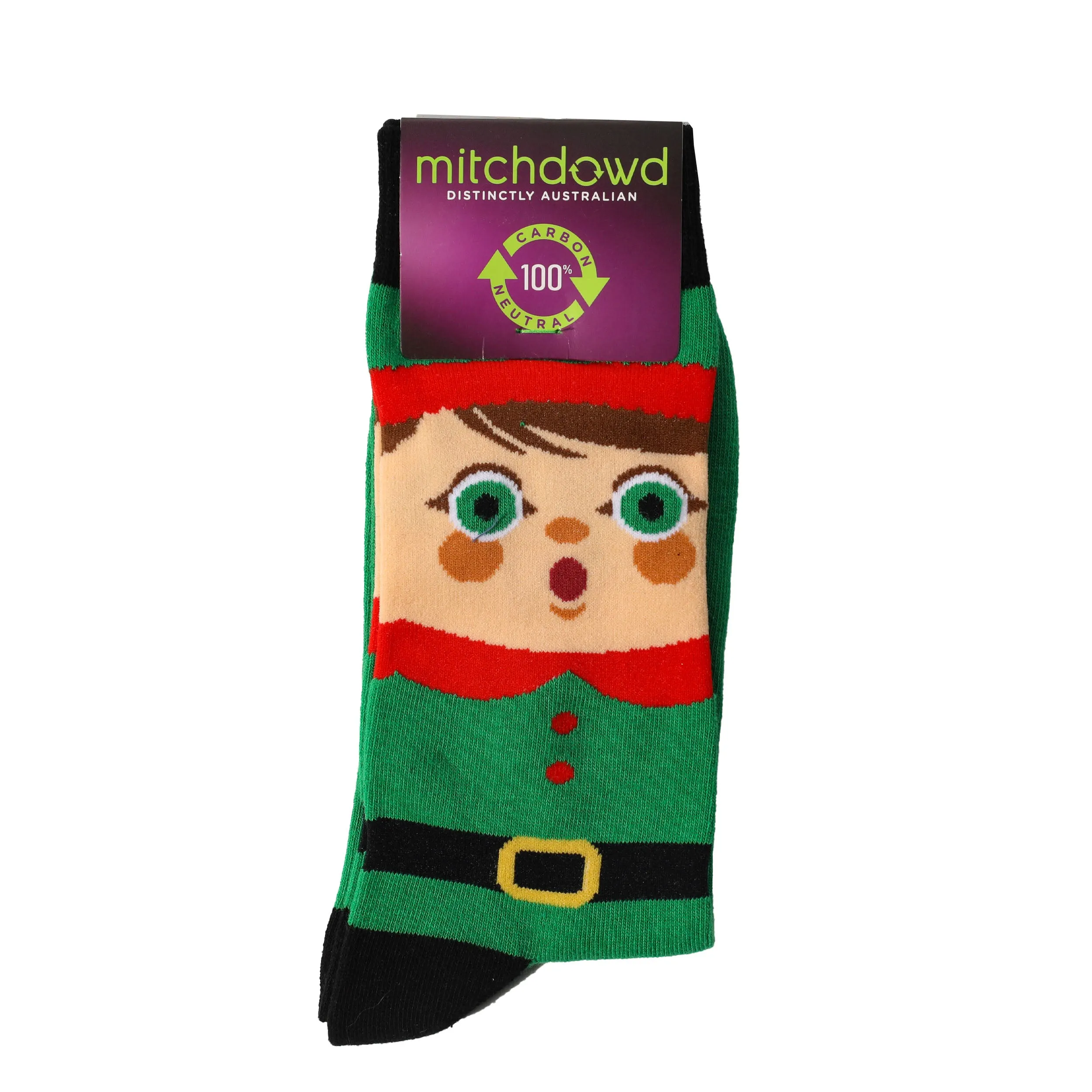 Men's Elf Cotton Crew Socks - Green