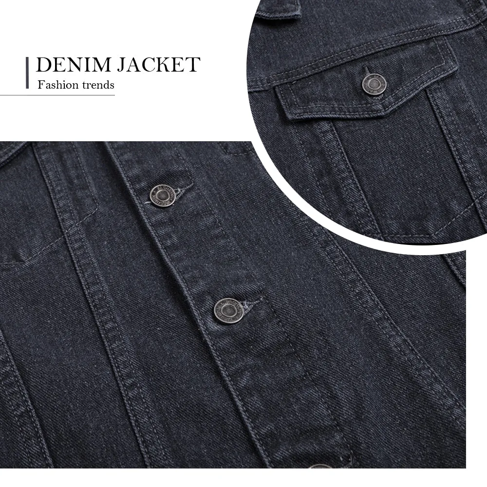 Mens Facalon Graphic Button Up Denim Jacket