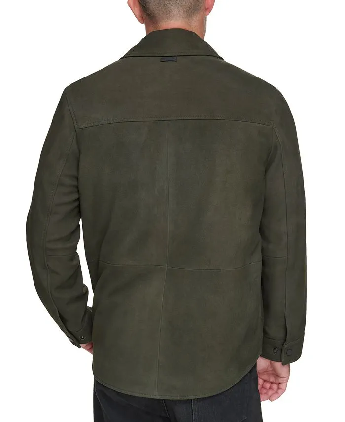 Men's leather shirt The Laredo Marc New York, green