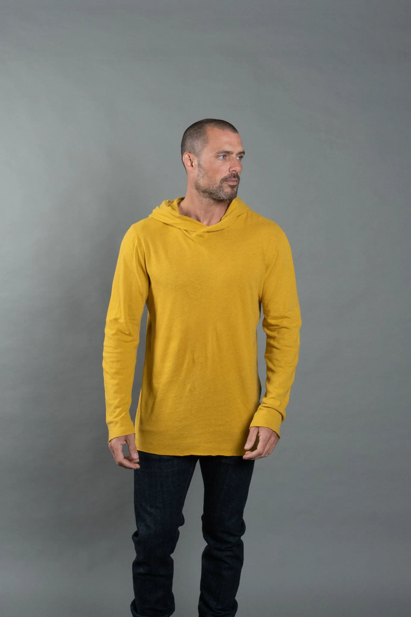 Men's Linen Blend Long Sleeve Hoodie