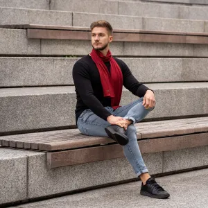 Men's Merino Scarf Royal Cherry