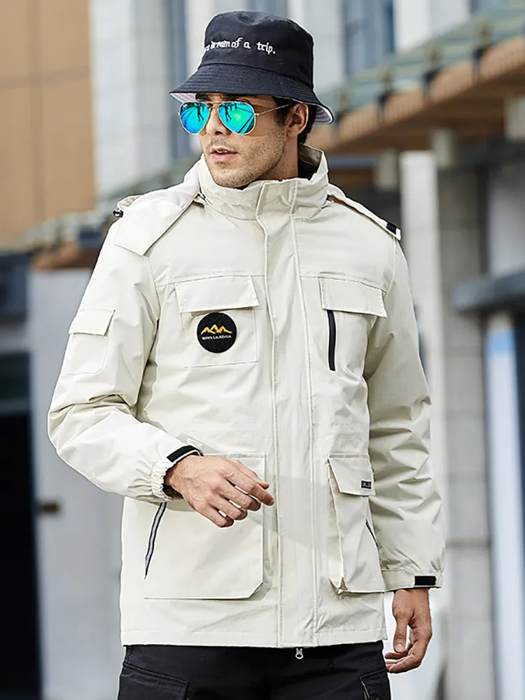 Men'S Outdoor Hiking 3-In-1 Removable Down Liner Padded Thickened Warm Jacket