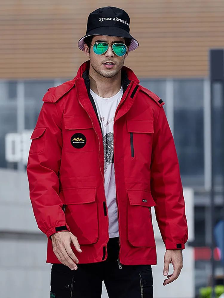 Men'S Outdoor Hiking 3-In-1 Removable Down Liner Padded Thickened Warm Jacket