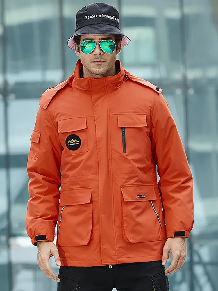 Men'S Outdoor Hiking 3-In-1 Removable Down Liner Padded Thickened Warm Jacket