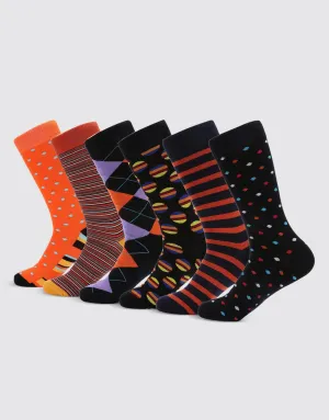 Men's Retro Collection Dress Socks 6 Pack