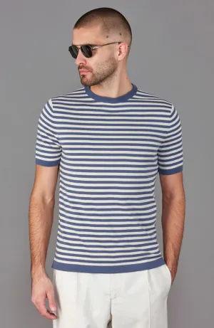 Mens Ultra Fine Cotton Knitted Breton T-Shirt