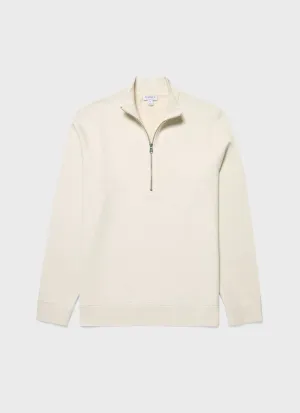 Men's Undyed Half Zip Loopback Sweatshirt in Undyed
