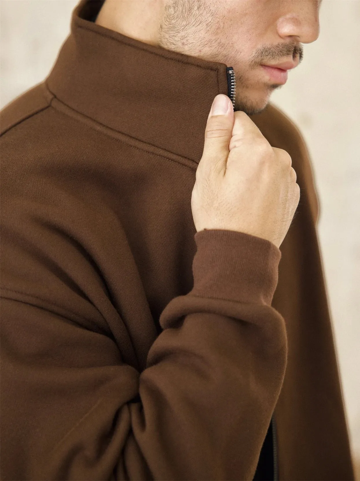 Men's Velvet Sweatshirt with Double Zipper Closure - Casual Sports Style