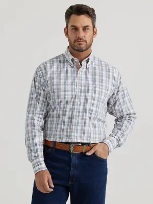 Men's Wrangler George Strait Steel Plaid Long Sleeve Button Down