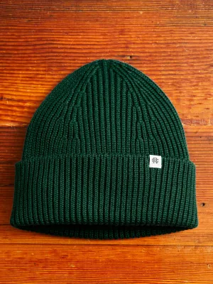 Merino Wool Watch Cap Beanie in British Racing Green