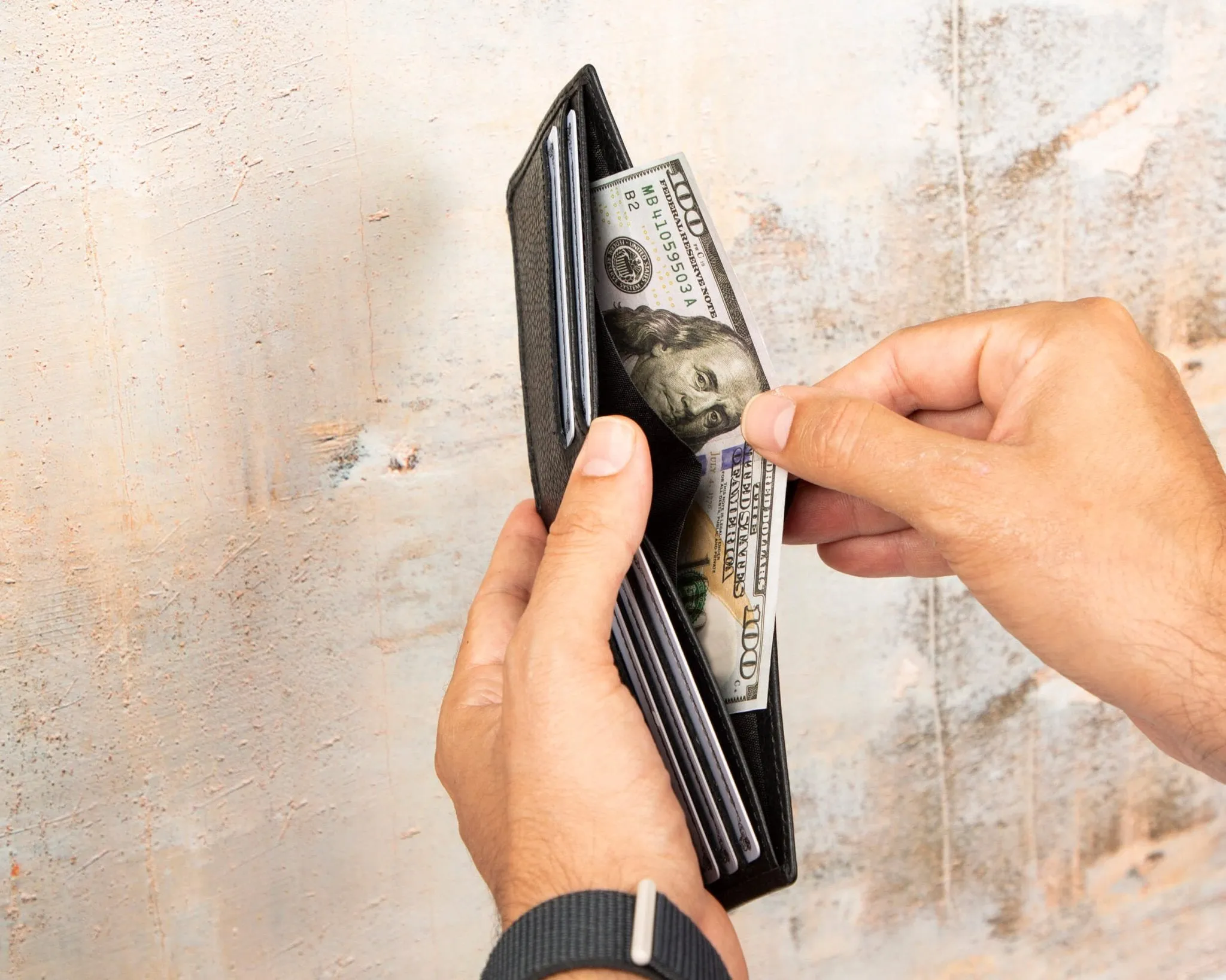 Merlin Bi-Fold Wallet, Pebble Black