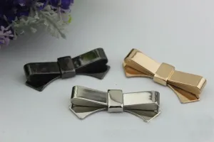 Metal Purse Charm Label Bow 55mm 2 1/8" Silver Gold Hardware Leather Bag Handbag Clutch Backpack Vintage Diy Handmade Decoration Supplies