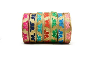Metallic Leaf Jacquard Ribbons 1" - 1 Yard