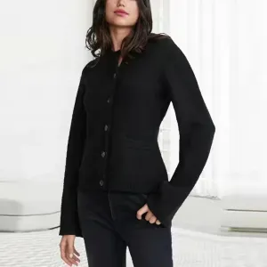 Metaversmall Solid Patchwork Single Breasted Casual Sweaters For Women Round Neck Long Sleeve Minimalist Slimming Knitting Sweater Female