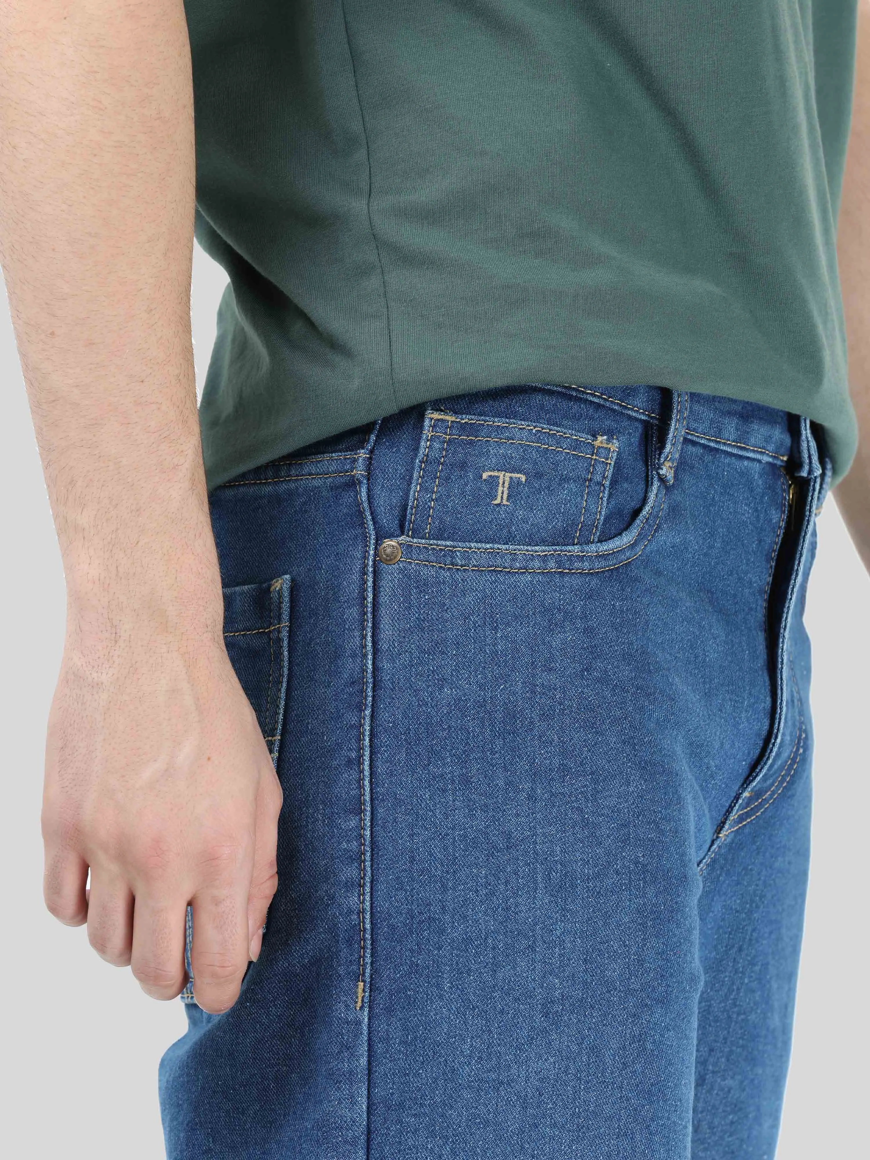 Mid Blue Bayoux Relaxed Fit Denim