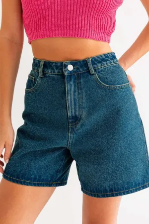 Mid Length Denim Shorts
