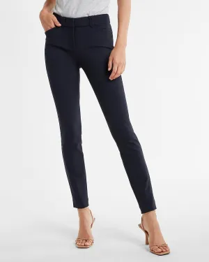 Mid Rise Soft & Sleek Skinny Pant in Navy Blue