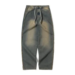 MID90 SIDE LINE LOOSEFIT DENIM PANTS VINTAGE BLUE