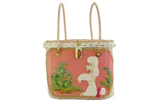 MIDAS OF MIAMI poodle wicker handbag