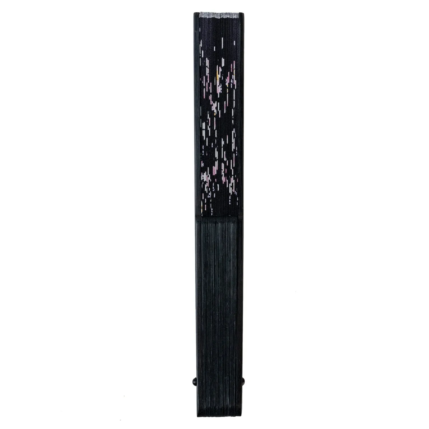 Midnight Black Sakura Japanese Folding Fan