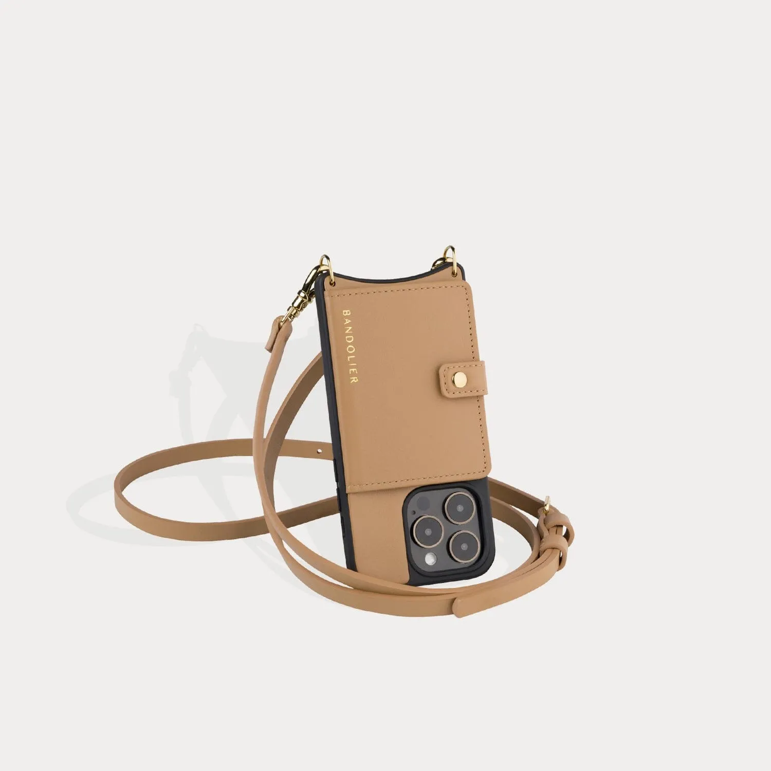 Mila MagSafe Charging Crossbody Bandolier - Tan/Gold