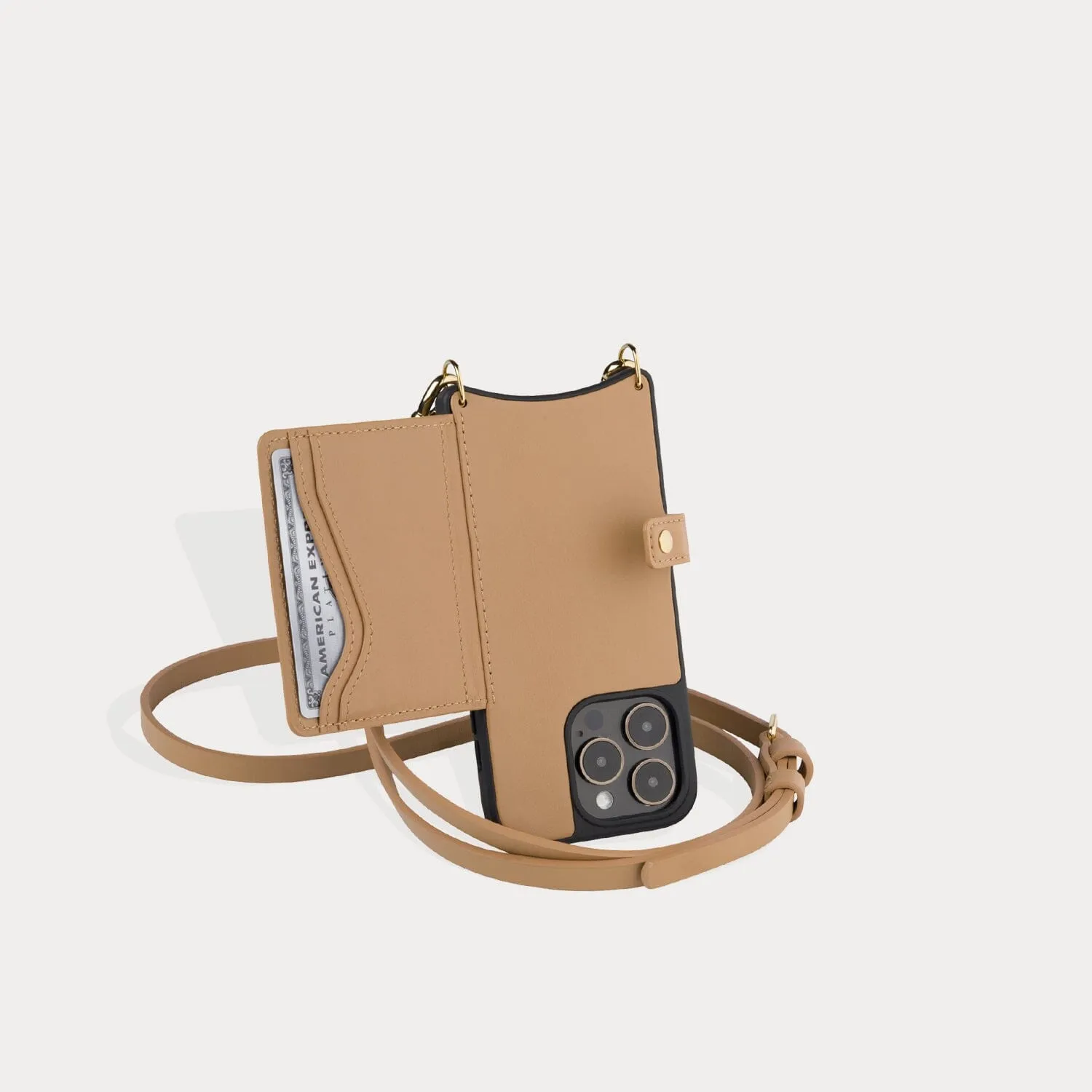 Mila MagSafe Charging Crossbody Bandolier - Tan/Gold
