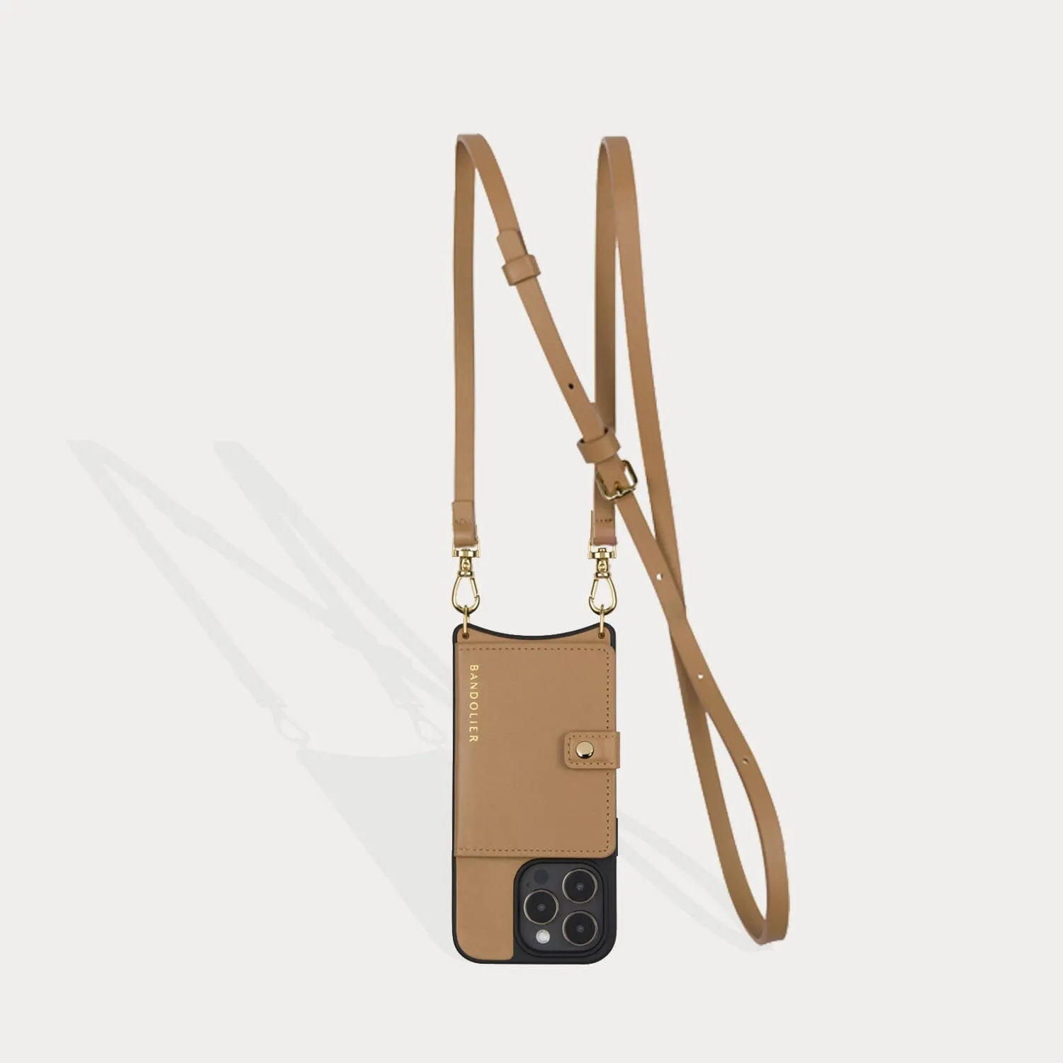 Mila MagSafe Charging Crossbody Bandolier - Tan/Gold